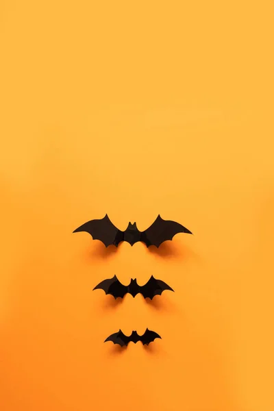 Creative Top View Flat Lay Jesień Halloween Kompozycja Czarnego Papieru — Zdjęcie stockowe