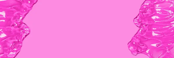 Gel Cosmético Líquido Textura Suero Mancha Fondo Rosa Con Espacio — Foto de Stock