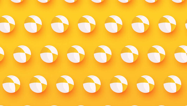 Creative summer banner in trendy bright colors with colorful beach balls pattern. Promotion banner for website, flyer and poster. Vector illustration