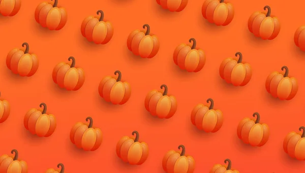 Patrón Halloween Con Calabazas Sobre Fondo Naranja Brillante Colección Vectorial — Archivo Imágenes Vectoriales