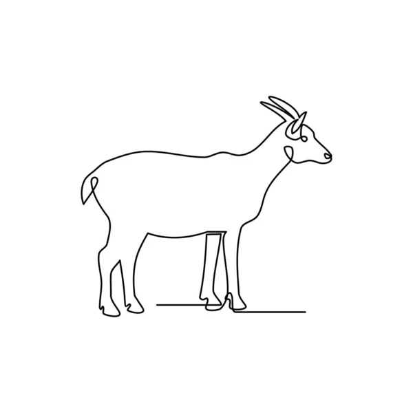Γραμμικό Σχέδιο Κατσίκας Λευκό Φόντο Πρότυπα Για Σχέδιά Σου Εικονογράφηση — Διανυσματικό Αρχείο