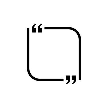 Beyaz arkaplandaki çerçeveden alıntı yap. Konuşma diyalog çerçevesini virgülle birlikte kullan. Kabarcık parantez. İfade simgeleri alıntılanıyor. Boş iş kartı. Vektör illüstrasyonu. EPS 10.