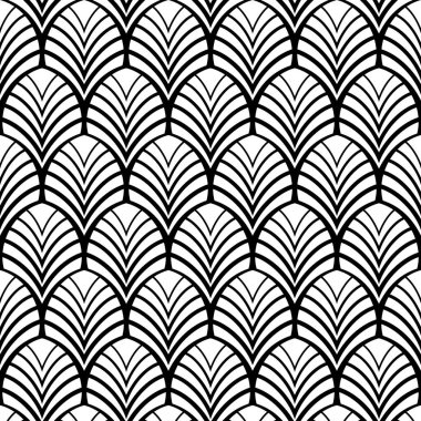 Vektör kusursuz desen. Dekoratif geometrik yapraklar. Zarif taç yaprakları olan düzenli çiçek arkaplanı. Vektör çizimi. EPS 10