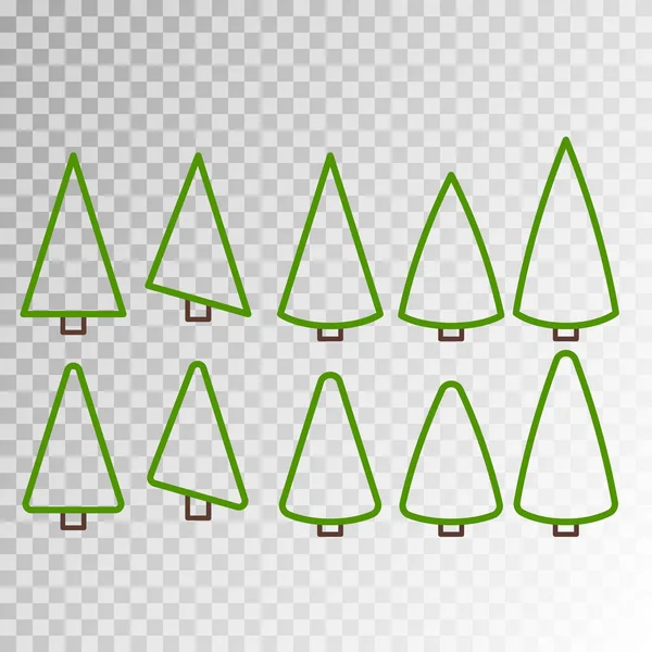 Ensemble d'arbre de Noël différent — Image vectorielle