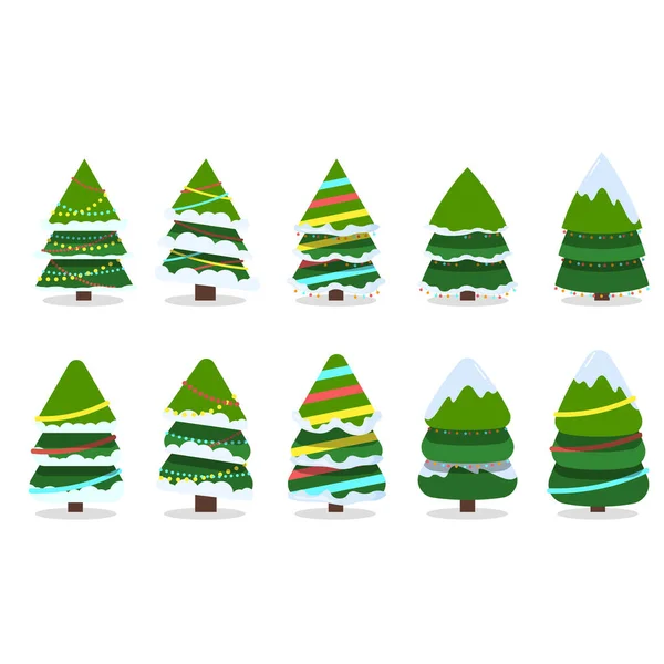 Juego de árbol de Navidad diferente — Vector de stock