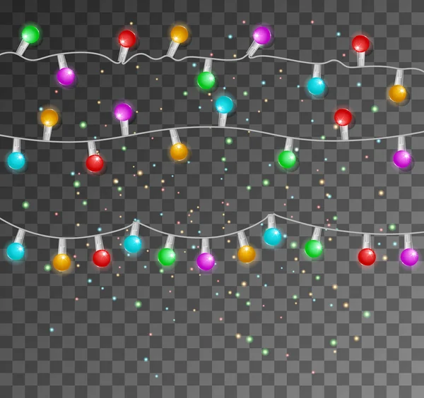 Guirlande de Noël colorée. — Image vectorielle