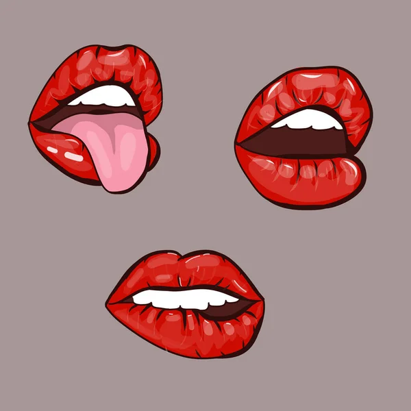 Labios mujer vector — Vector de stock