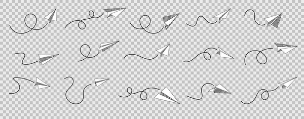 Ligne avion en papier — Image vectorielle