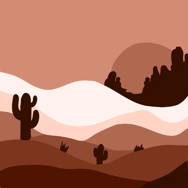 Beautiful Western Desert — Stock Vector