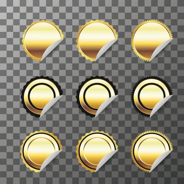 Gouden badges leeg — Stockvector