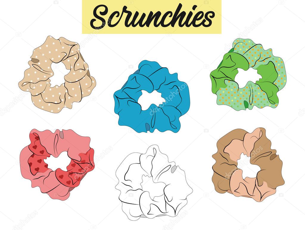 Scrunchies vector set