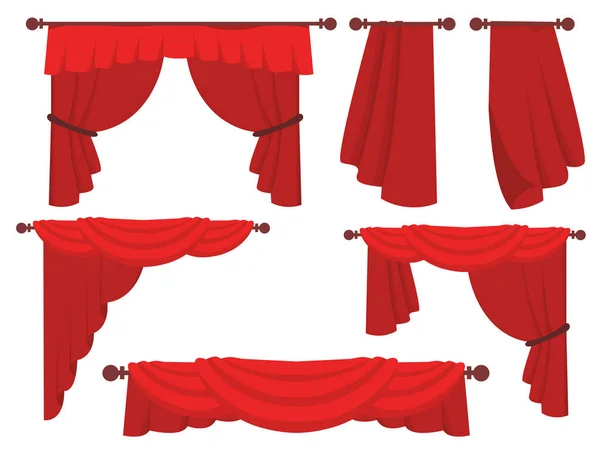 Cortinas planas conjunto — Vector de stock