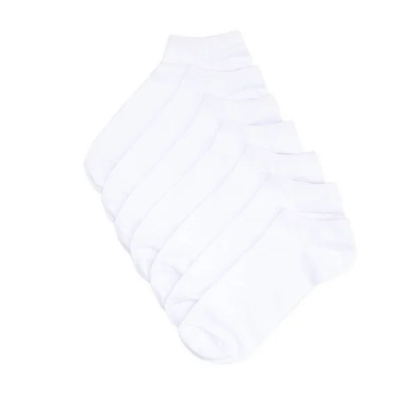 Modèle Chaussettes Blanches Vierges Isolé Chemin Coupe Paire Chaussettes Sport — Photo