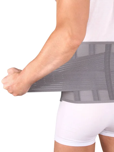 Orthopädisches Lendenwirbelkorsett Menschlichen Körper Rückenstrebe Hüftstützgurt Für Den Rücken Haltungskorrektor — Stockfoto