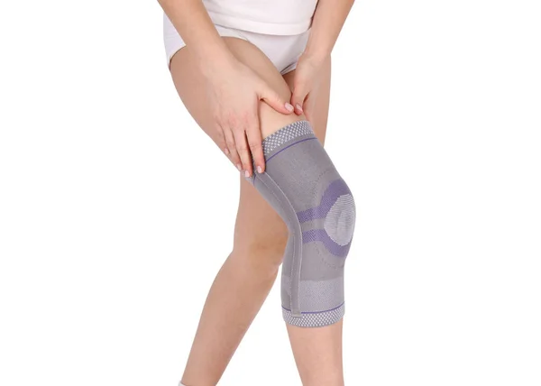 Knee Support Brace Leg Isolated White Background Orthopedic Anatomic Orthosis — Stock Photo, Image