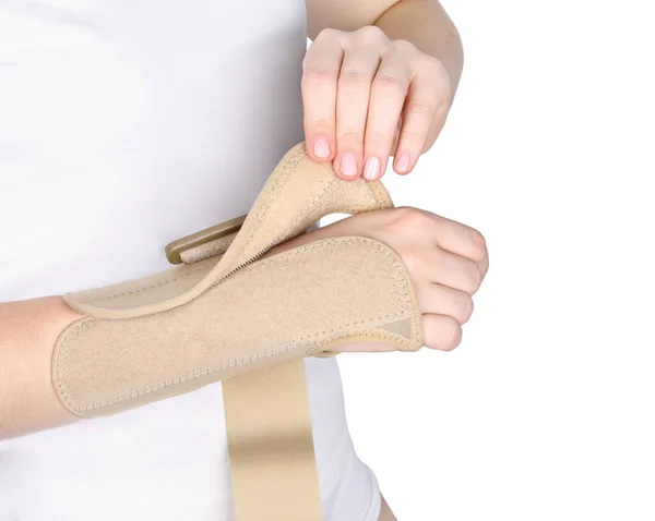 Elastic Wrist Bandage Orthopedic Medical Fitness Hand Bandage Elastic Wrist — Stock Photo, Image