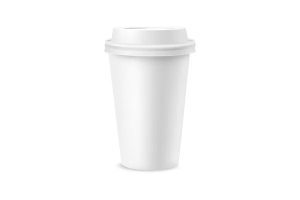 Λευκό Χάρτινο Κύπελλο Για Καφέ Τσάι Σοκολάτα Και Άλλα Ζεστά — Φωτογραφία Αρχείου