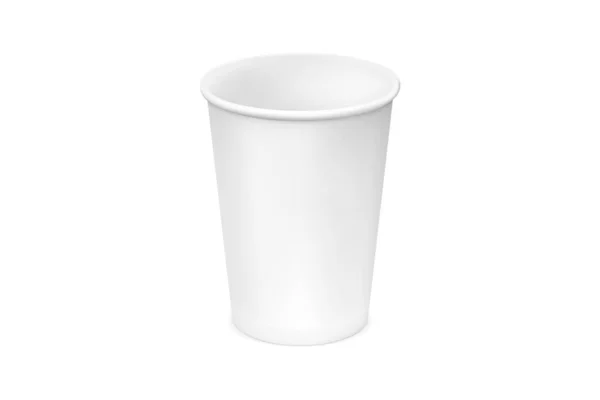 Белая Бумажная Чашка Кофе Чая Шоколада Других Горячих Напитков Белый — стоковое фото