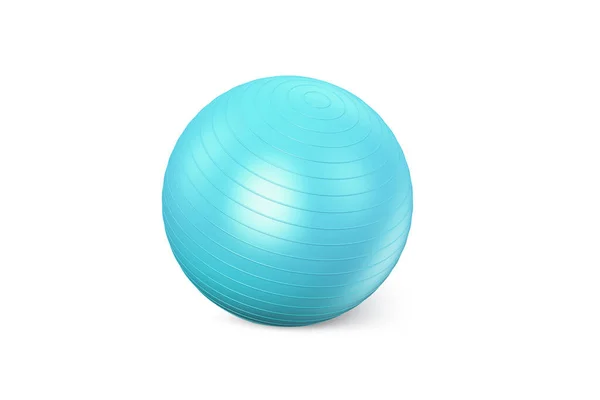 Синий Фитнес Мяч Белом Фоне Тренировочный Мяч Fitball Рендеринг Модель — стоковое фото