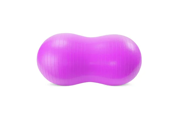 Grande Bola Fitness Roxo Longo Isolado Fundo Branco Bola Treino — Fotografia de Stock