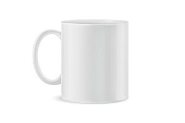 Beyaz arka planda izole edilmiş çay fincanı ve çay tabağı. Seramik kahve fincanı ya da fincanı kapat. Klasik porselen çatallar..