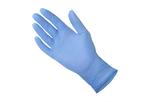 Medyczne Rękawiczki Nitrylowe Dwie Niebieskie Rękawice Chirurgiczne Odizolowane Białym Tle — Zdjęcie stockowe