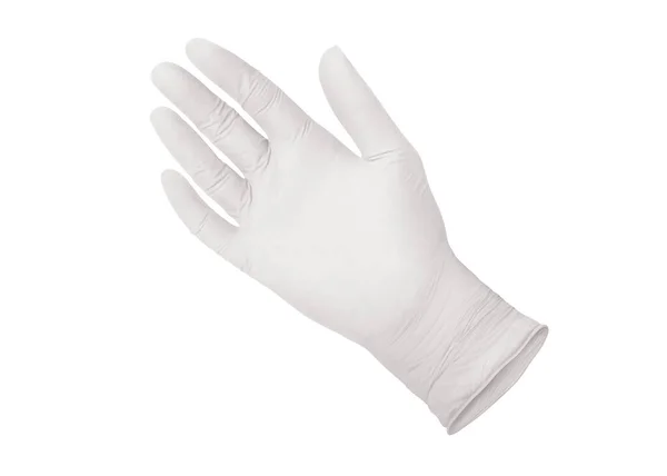 Guantes Médicos Nitrilo Dos Guantes Quirúrgicos Blancos Aislados Sobre Fondo — Foto de Stock