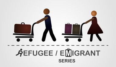 Adam ve kadın Bagaj ile arabaya taşıyın