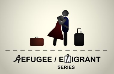 Bir erkek bir kızla bavul bir seyehatten sonra hugs