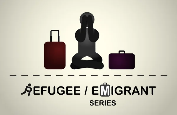 Zorunlu göç nedeniyle hayal kırıklığına oturuyor bir mülteci