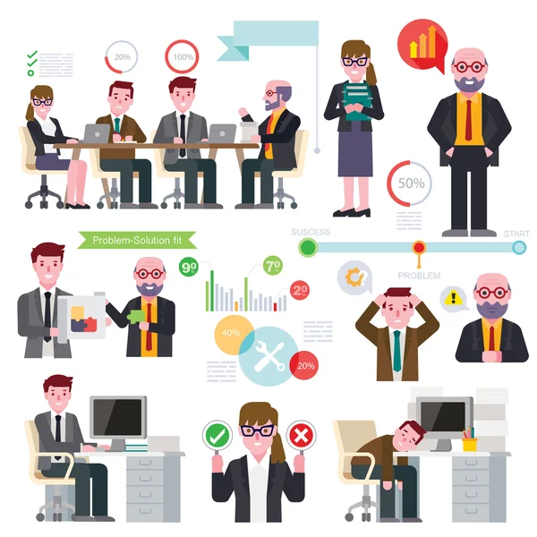 Business meeting and brainstorm — Stock Vector