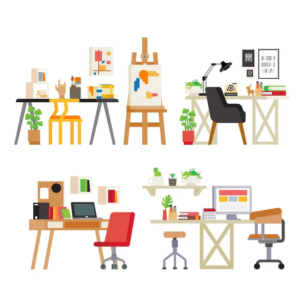 Espacio de trabajo para el diseñador — Vector de stock