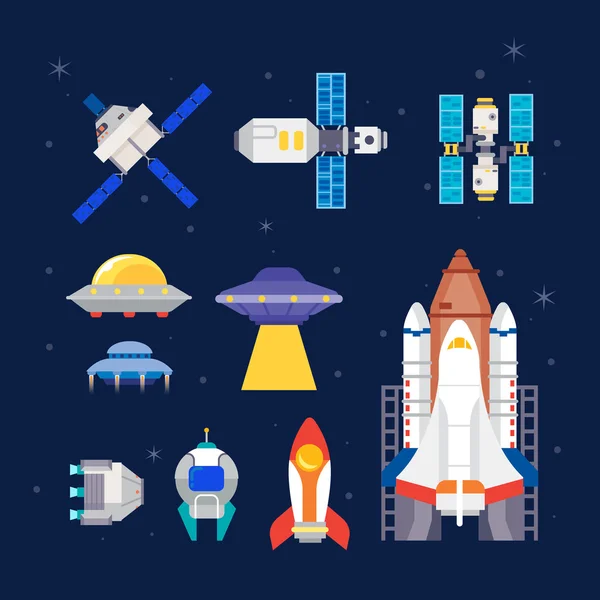 Rockets and Satellite — Stock Vector