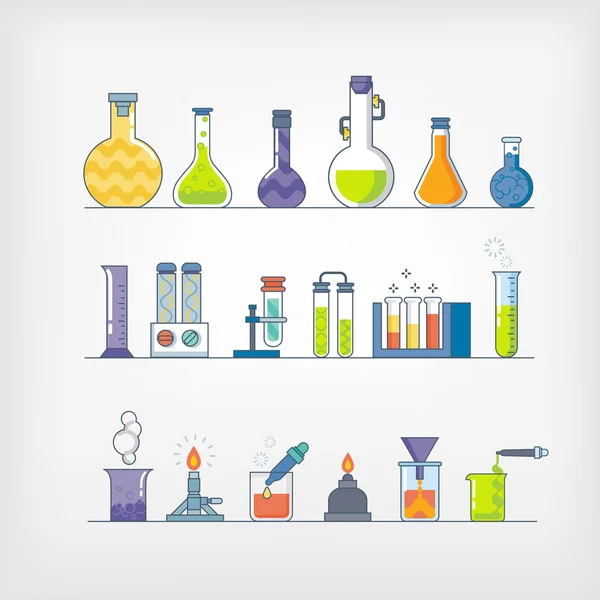 La cristalería del laboratorio — Archivo Imágenes Vectoriales