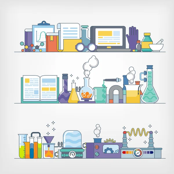 Den Laboratorieartiklar av glas — Stock vektor