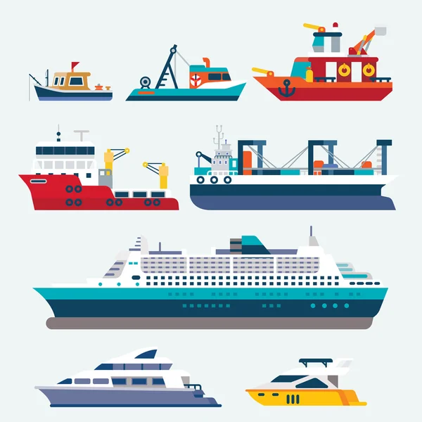 Ships and boats — Stock Vector