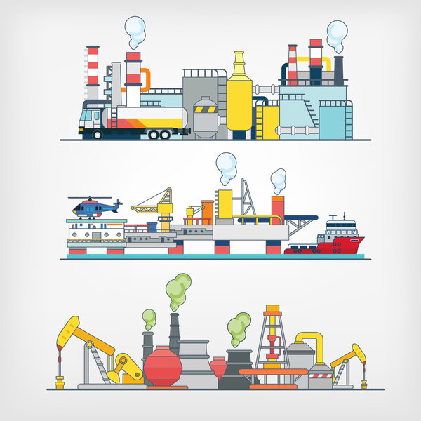 vector of Oil refinery