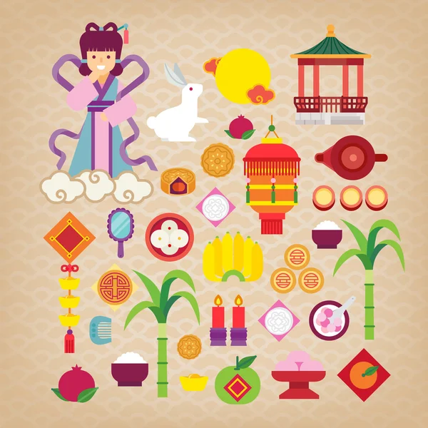 Moon Festival/Chinees Mid-Autumn Festival — Stockvector