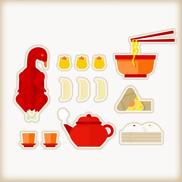 Comida china — Vector de stock