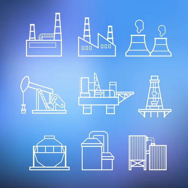 Factory icons set — Stock Vector