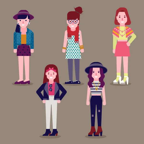 Chicas de moda — Vector de stock