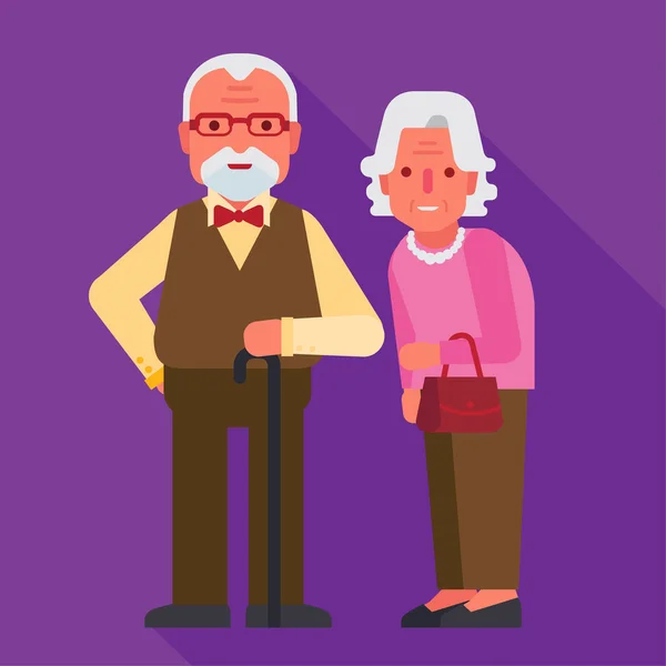 Büyükanne ve büyükbaba — Stok Vektör