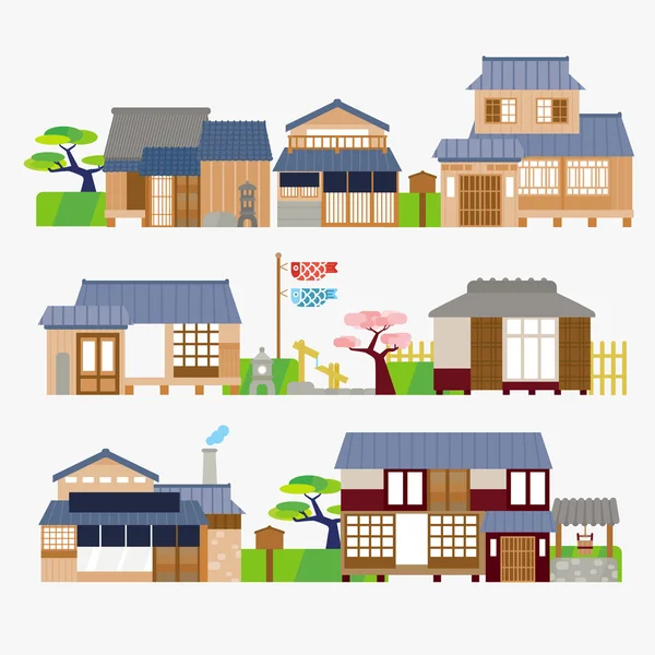 Traditional Japanese House — Stock Vector