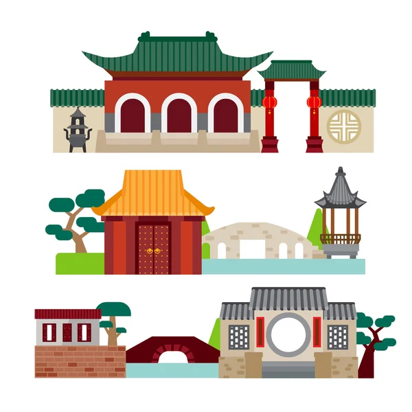 Tempio cinese — Vettoriale Stock