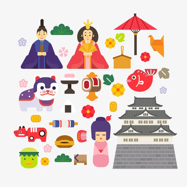 Colección de iconos Japonés — Vector de stock