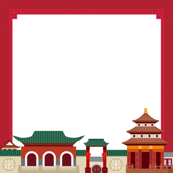 China templo fondo — Vector de stock