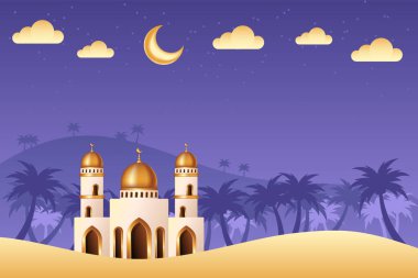 Çölün ortasında camii olan güzel bir İslami geçmişi var. İslam geçmişi Ramazan, Kurban Bayramı, Kurban Bayramı için uygundur..