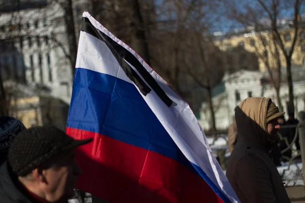 Траур по российскому флагу в память о Немцове — стоковое фото