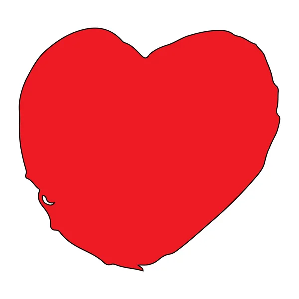 Rote Liebe Herz Doodle Hand Zeichnung Vektor — Stockvektor