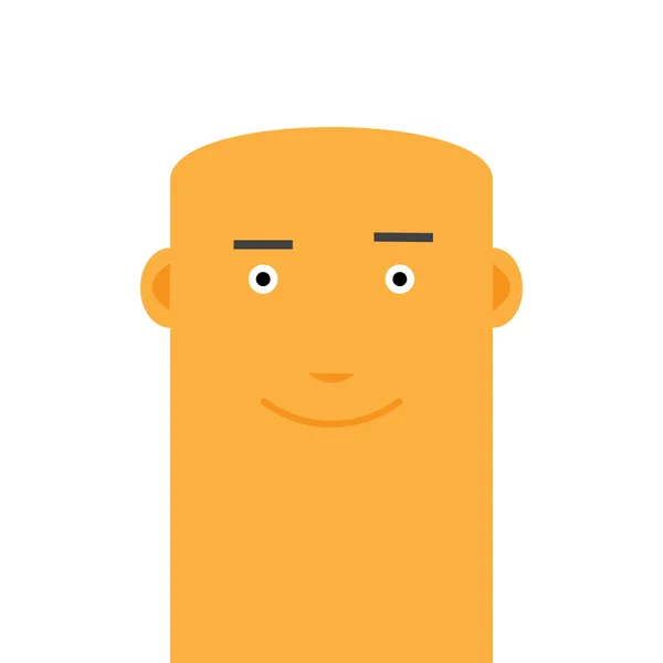 Χαρακτήρα διάνυσμα avatar άνθρωπος επίπεδη φαλακρός χαρούμενο πρόσωπο — Διανυσματικό Αρχείο